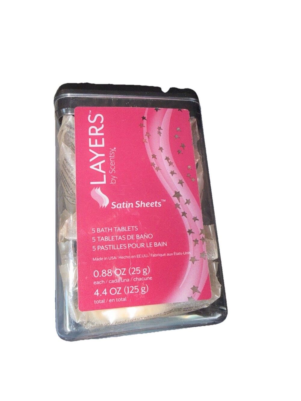 Scentsy Layers Satin Sheets Bath Tablets - Quantity 5 Individually Wrapped New